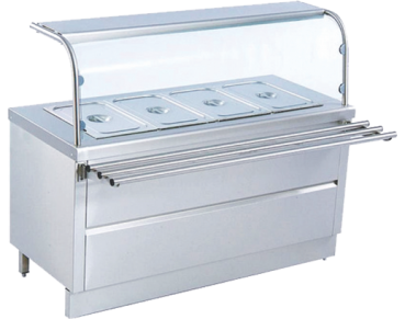 cold bain marie with front glass